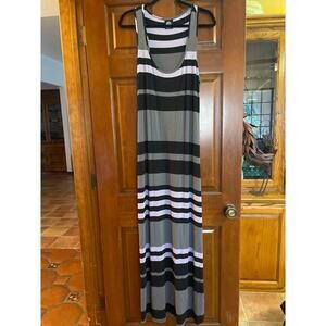 Bobeau striped maxi dress Large
